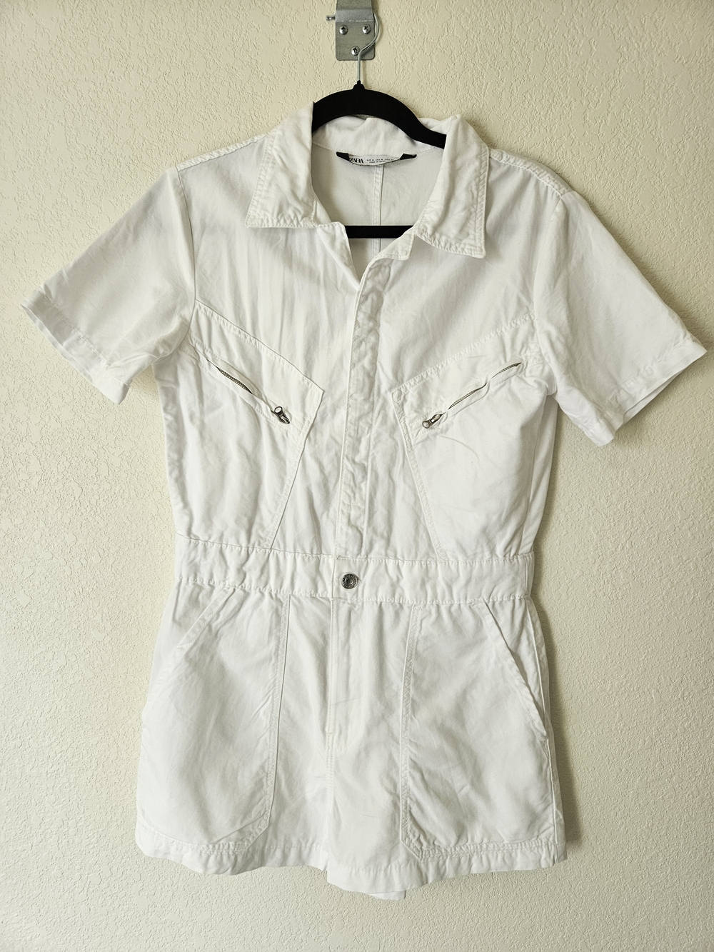 Zara White Collared Jean Jumper